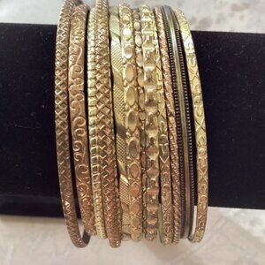 Ten (10) Gold Bangle Bracelets